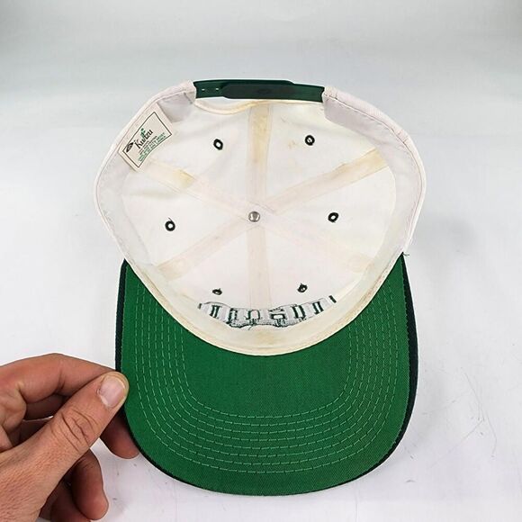VTG Kudzu Ohio Bobcats Bar Adjustable Hat White Green Snapback Cap Hats - Picture 9 of 11